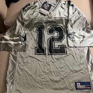 ⭐️NWT⭐️Dallas Cowboys #12 NFL Equipment Silver Jersey by Reebok